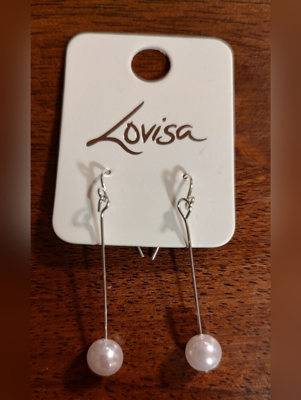Lovisa Silver Pearl Drop Earrings - White Pearlescent Beads